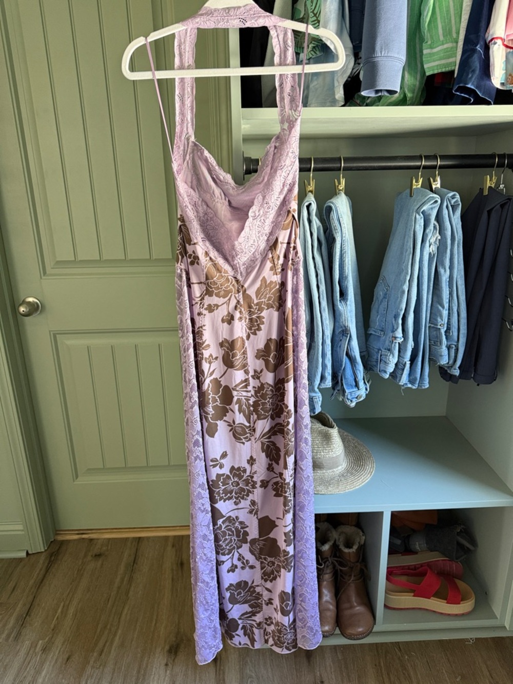 Free People Lilac Lace Floral Slip Dress - Picture 3 of 5